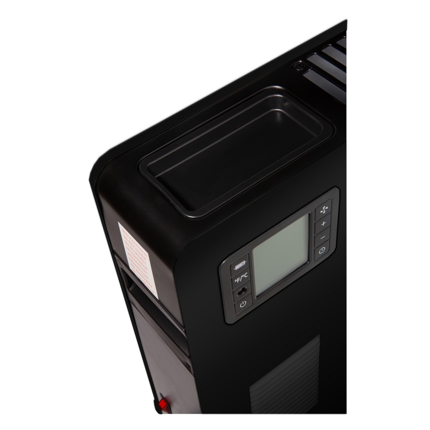 Brilagi - Електричний точковий обігрівач/конвектор 1000/1300/2300W LCD/таймер/TURBO/термостат чорний + пульт дистанційного керування