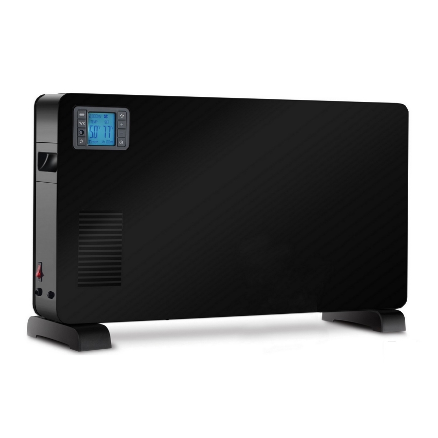 Brilagi - Електричний точковий обігрівач/конвектор 1000/1300/2300W LCD/таймер/TURBO/термостат чорний + пульт дистанційного керування