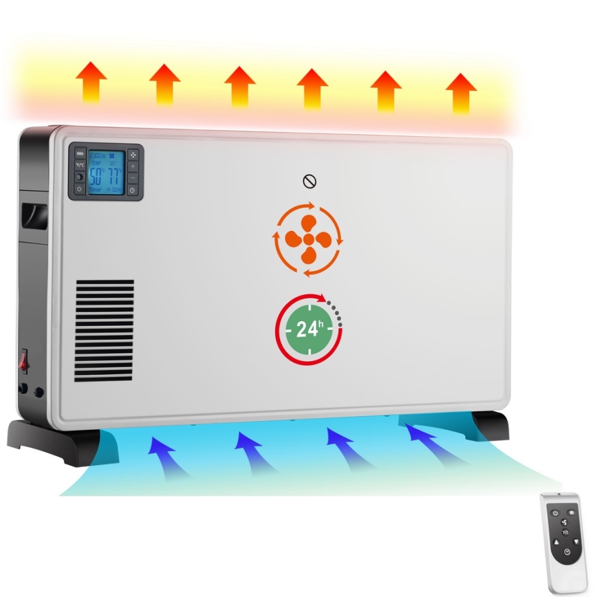 Brilagi - Електричний конвертор 1000/1300/2300W LCD/таймер/TURBO/термостат білий + ДК