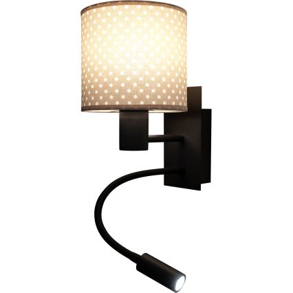 BRILAGI - LED гибкая настенная лампа BOBO 1xE27/25W/230V + LED/3W черный/бежевый/в горошек