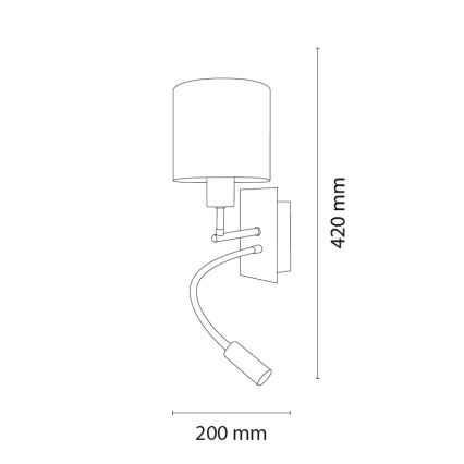 BRILAGI - LED детская гибкая настенная лампа BOBO 1xE27/25W/230V + LED/3W матовый хром/кремовый/зайчики