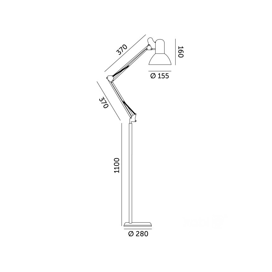 Brilagi - Гибкая напольная лампа TASKER 1xE27/60W/230V 184 см белая