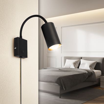 Brilagi - Гибкая настенная лампа SELE 1xGU10/30W/230V черный/золотистый