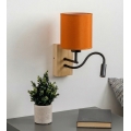 Brilagi - гибкий LED настенный светильник NUBILA WOOD 1xE27/25W/230V + LED/3W дуб/чёрный/оранжевый