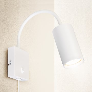 BRILAGI - Гибкий настенный светильник с выключателем SELE 1xGU10/30W/230V белый