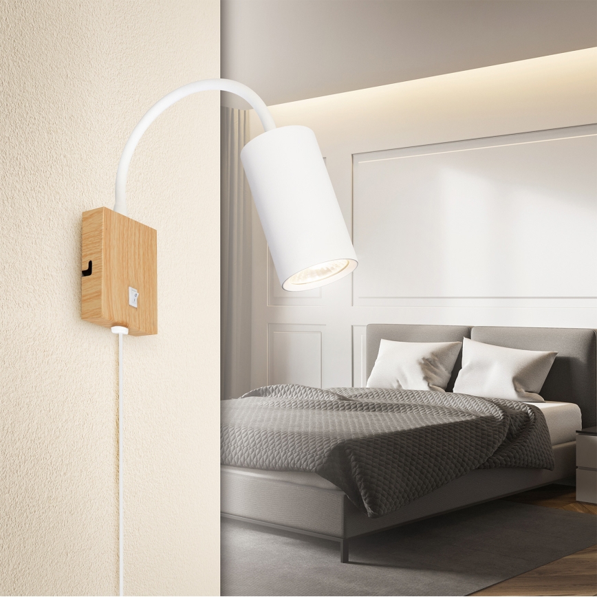 Brilagi - Гибкий настенный светильник SELE 1xGU10/30W/230V белый/декор дуба