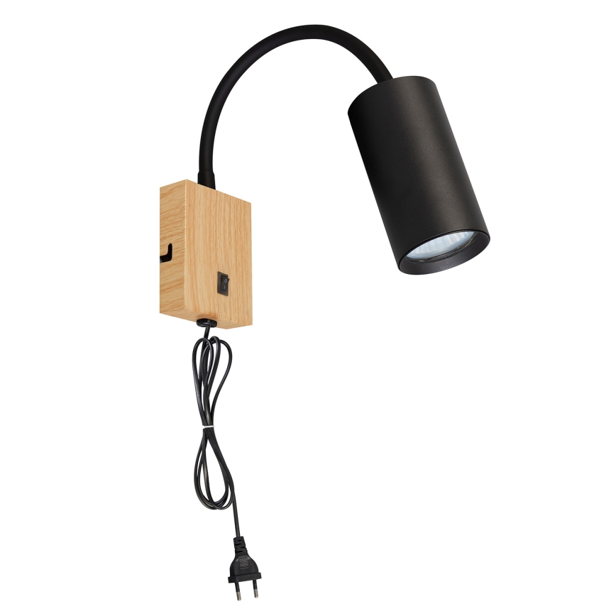 Brilagi - Гибкий настенный светильник SELE 1xGU10/30W/230V чёрный/декор дуба