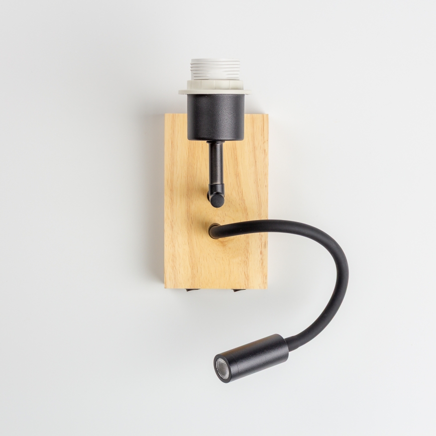 BRILAGI - LED дитяча гнучка настінна лампа BOBO WOOD 1xE27/25W/230V + LED/3W дуб/чорна/біла/рожева/феї