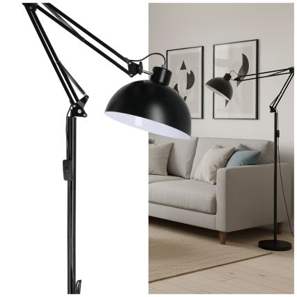 BRILAGI - Гнучка підлогова лампа TASKER 1xE27/60W/230V 157 см чорна