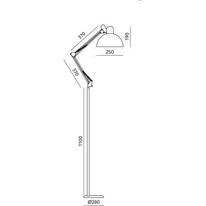 BRILAGI - Гнучка підлогова лампа TASKER 1xE27/60W/230V 157 см чорна