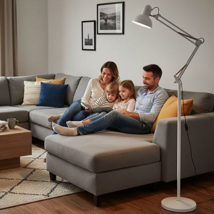 Brilagi - Гнучка підлогова лампа TASKER 1xE27/60W/230V 184 см біла