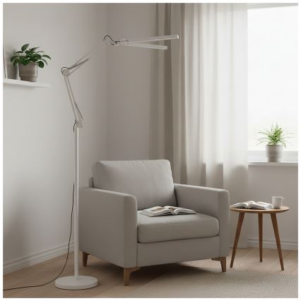 Brilagi - регульована гнучка LED-підлогова лампа VARIO LED/14W/230V 3000-6000K 157 cm біла