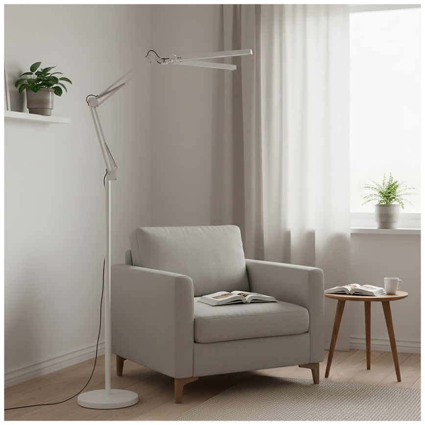Brilagi - регульована гнучка LED-підлогова лампа VARIO LED/14W/230V 3000-6000K 157 cm біла