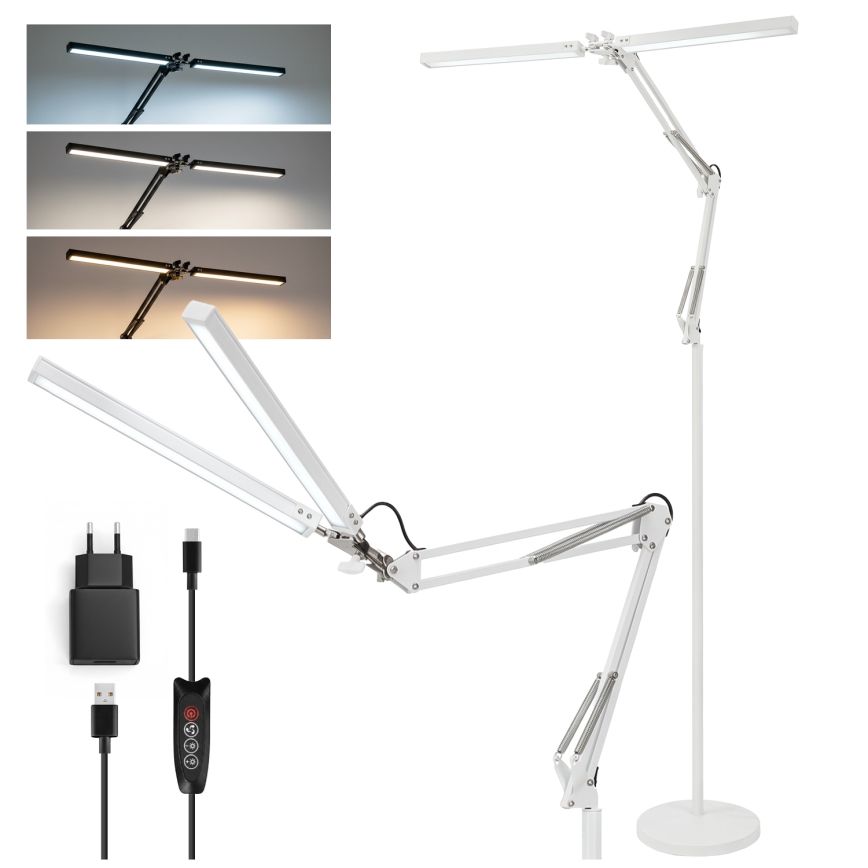 Brilagi - регульована гнучка LED-підлогова лампа VARIO LED/14W/230V 3000-6000K 157 cm біла