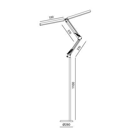 Brilagi - регульована гнучка LED-підлогова лампа VARIO LED/14W/230V 3000-6000K 157 cm біла