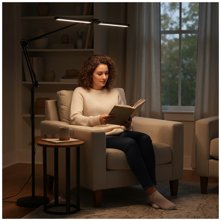Brilagi - LED затемнювана гнучка підлогова лампа VARIO LED/14W/230V 3000-6000K 157 cm чорна