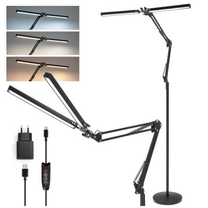 Brilagi - LED затемнювана гнучка підлогова лампа VARIO LED/14W/230V 3000-6000K 157 cm чорна