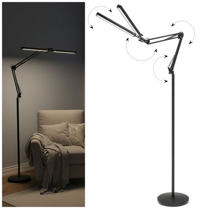 Brilagi - LED затемнювана гнучка підлогова лампа VARIO LED/14W/230V 3000-6000K 157 cm чорна