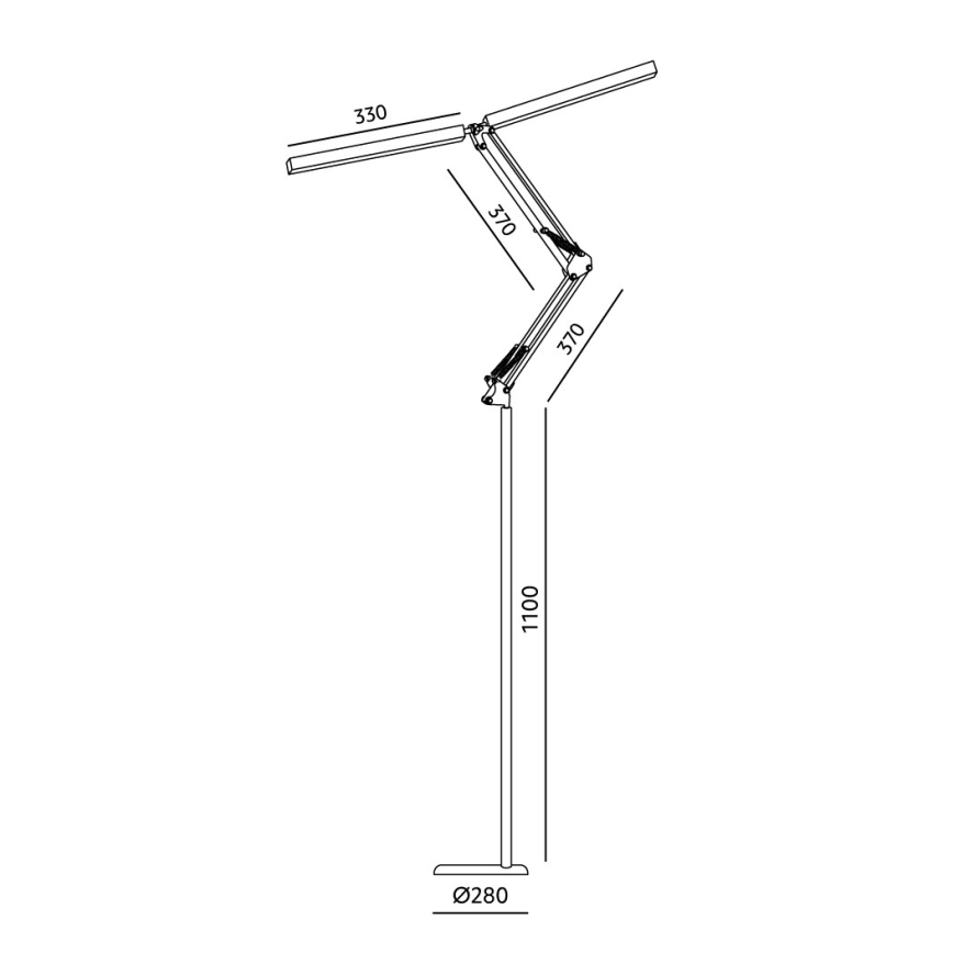 BRILAGI - LED затемнювана гнучка підлогова лампа VARIO LED/14W/230V 3000-6000K 157 cm чорна