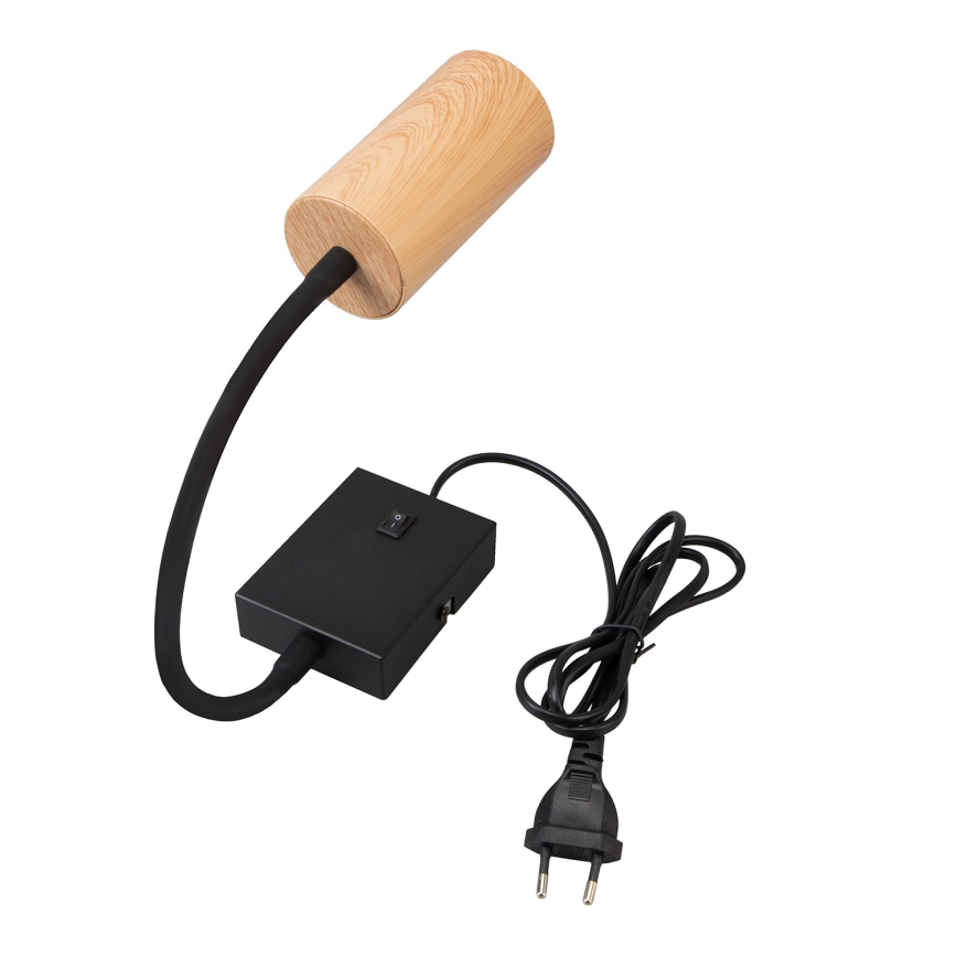 Brilagi - Гнучка настінна лампа SELE 1xGU10/30W/230V чорний/дубовий декор