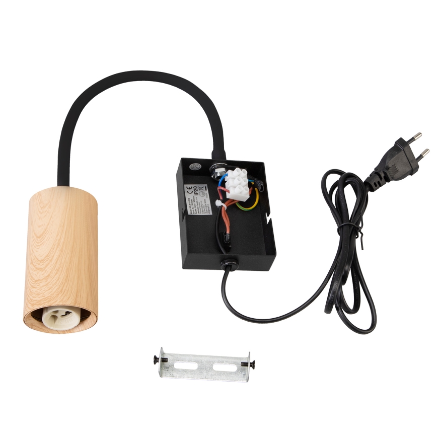 Brilagi - Гнучка настінна лампа SELE 1xGU10/30W/230V чорний/дубовий декор