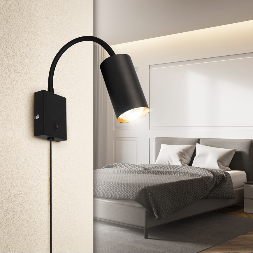 Brilagi - Гнучка настінна лампа SELE 1xGU10/30W/230V чорний/золотий