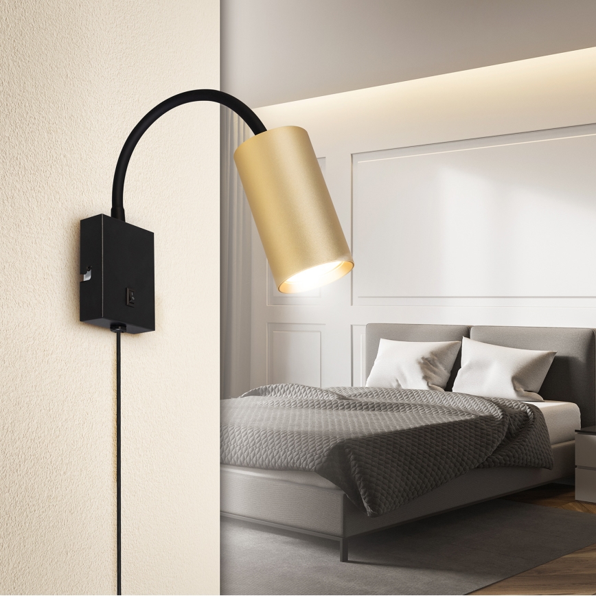 Brilagi - Гнучка настінна лампа SELE 1xGU10/30W/230V чорний/золотий
