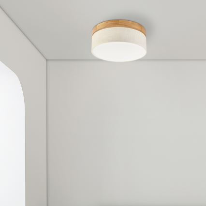 Brilagi - LED Ceiling Light BELLADONNA LED/20W/230V diameter 30 cm cream/oak