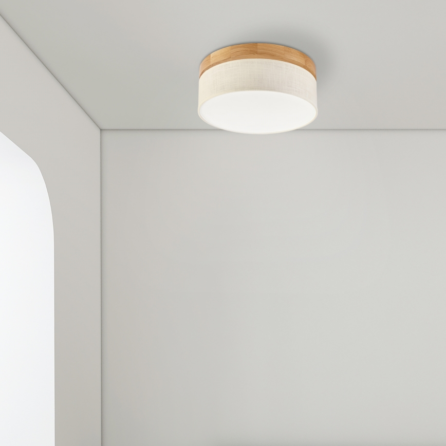 Brilagi - LED Ceiling Light BELLADONNA LED/20W/230V diameter 30 cm cream/oak