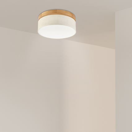 Brilagi - LED Ceiling Light BELLADONNA LED/20W/230V diameter 30 cm cream/oak