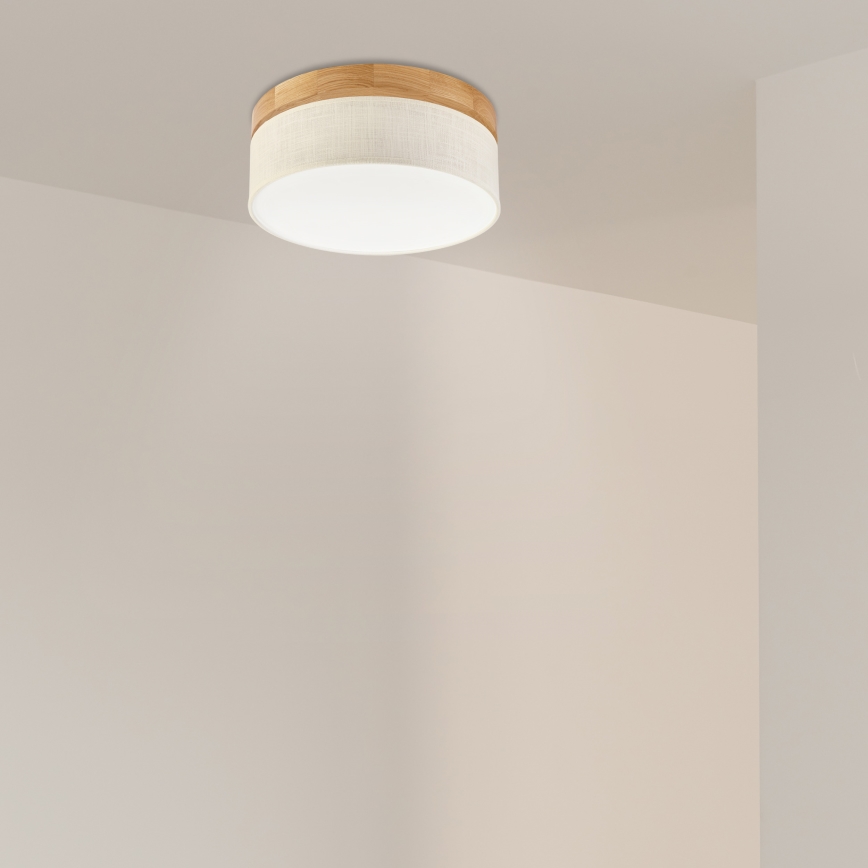 Brilagi - LED Ceiling Light BELLADONNA LED/20W/230V diameter 30 cm cream/oak