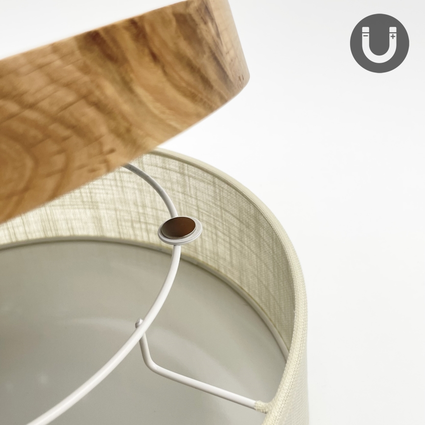 Brilagi - LED Ceiling Light BELLADONNA LED/20W/230V diameter 30 cm cream/oak