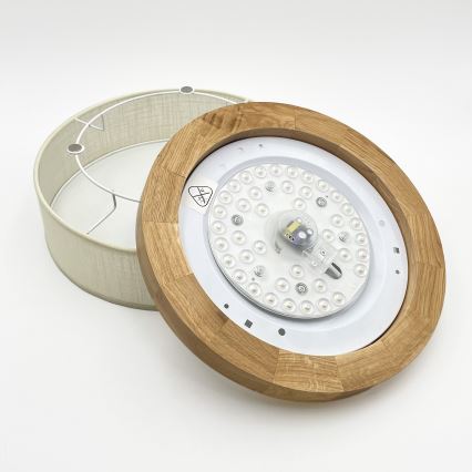 Brilagi - LED Ceiling Light BELLADONNA LED/20W/230V diameter 30 cm cream/oak
