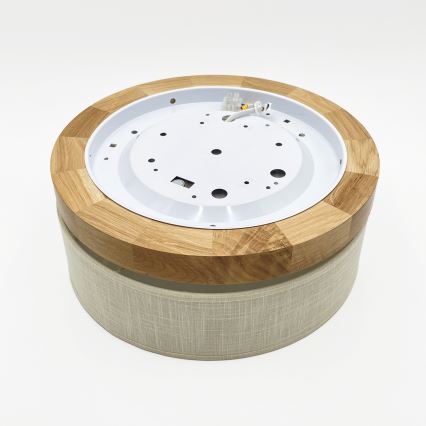 Brilagi - LED Ceiling Light BELLADONNA LED/20W/230V diameter 30 cm cream/oak