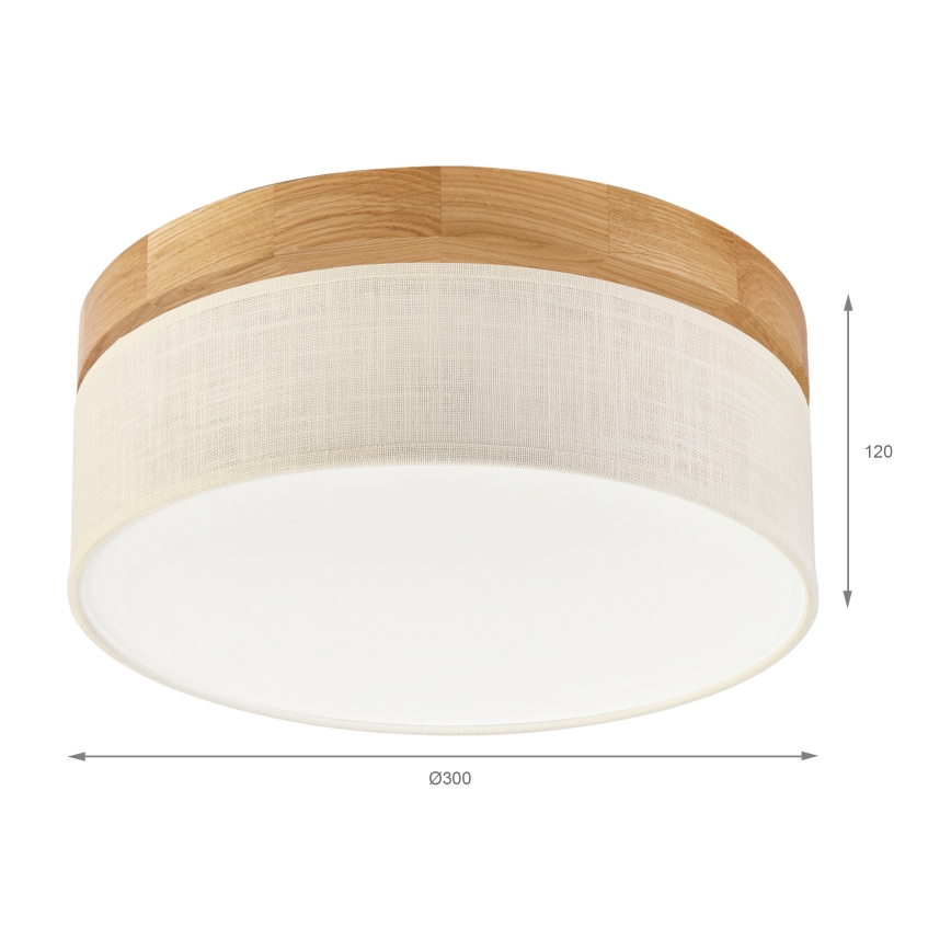 Brilagi - LED Ceiling Light BELLADONNA LED/20W/230V diameter 30 cm cream/oak