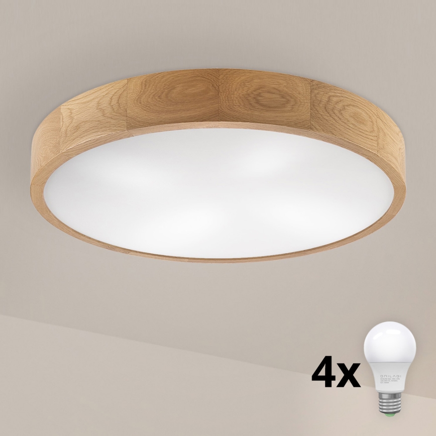 Brilagi - LED Ceiling Light CARVALHO 4xE27/60W/230V oak ø 57.5 cm