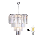 Brilagi - LED Хрустальная люстра на цепи MOZART 5xE14/40W/230V блестящий хром
