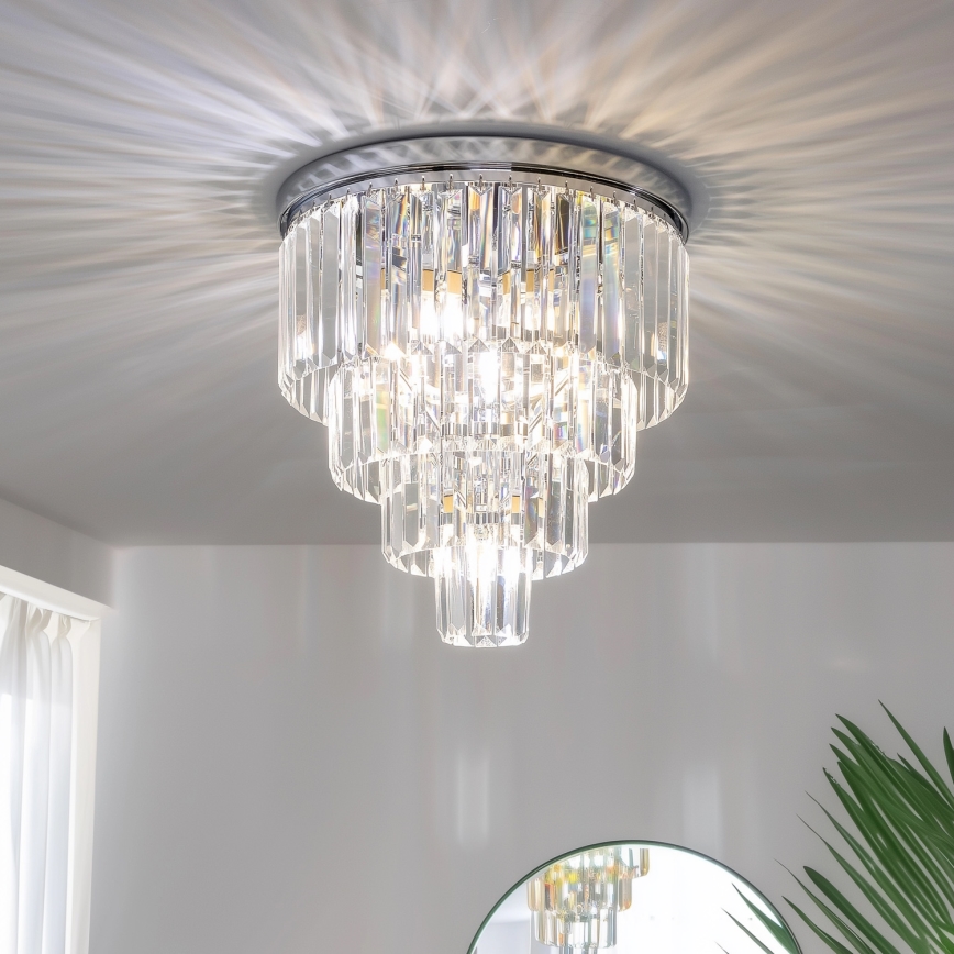 Brilagi - LED-хрустальная потолочная люстра MOZART 5xE14/40W/230V, Ø 40 см, полированный хром