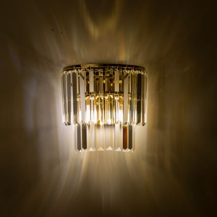 Brilagi - LED Хрустальный настенный светильник MOZART 2xE14/40W/230V золотистый
