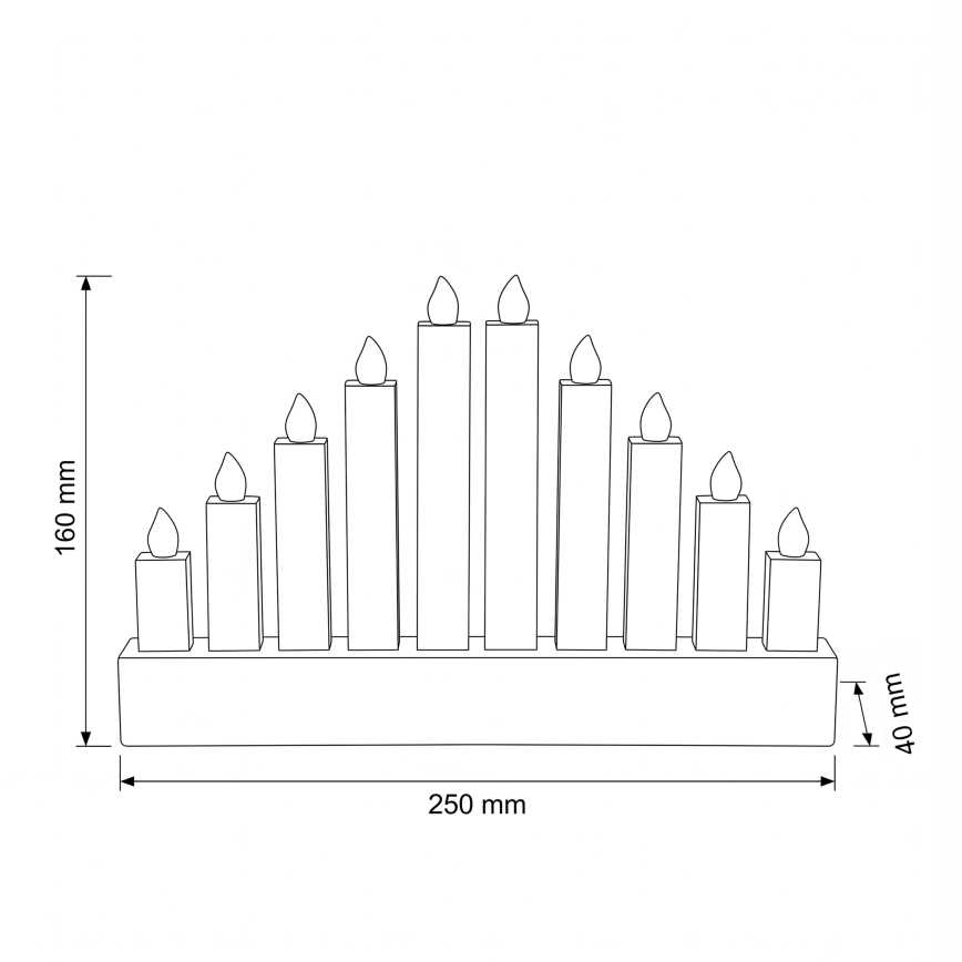 BRILAGI - LED деревянный рождественский подсвечник 10xLED/2xAA