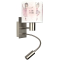 BRILAGI - LED Детская гибкая настенная лампа BOBO 1xE27/25 Вт/230 В + LED/3 Вт матовый хром/белый/розовый/балетки