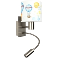 BRILAGI - LED детская гибкая настенная лампа BOBO 1xE27/25W/230V + LED/3W matовый хром/белый/с изображением животных