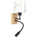 BRILAGI - LED детская гибкая настенная лампа BOBO WOOD 1xE27/25W/230V + LED/3W дуб/чёрный/белый/зайчики
