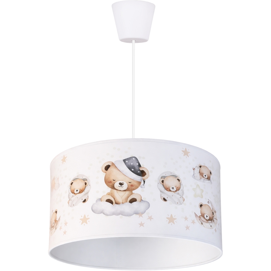 Brilagi - LED детская люстра на тросе BOBO 1xE27/60W/230V диам. 35 см белая/мишки