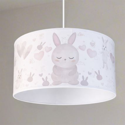 Brilagi - LED Детская люстра на тросе BOBO 1xE27/60W/230V диам. 35 см белая/зайчики