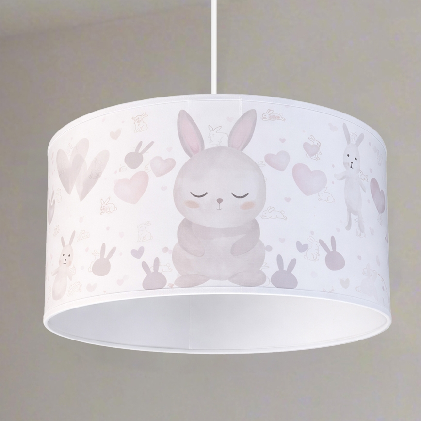 Brilagi - LED Детская люстра на тросе BOBO 1xE27/60W/230V диам. 35 см белая/зайчики
