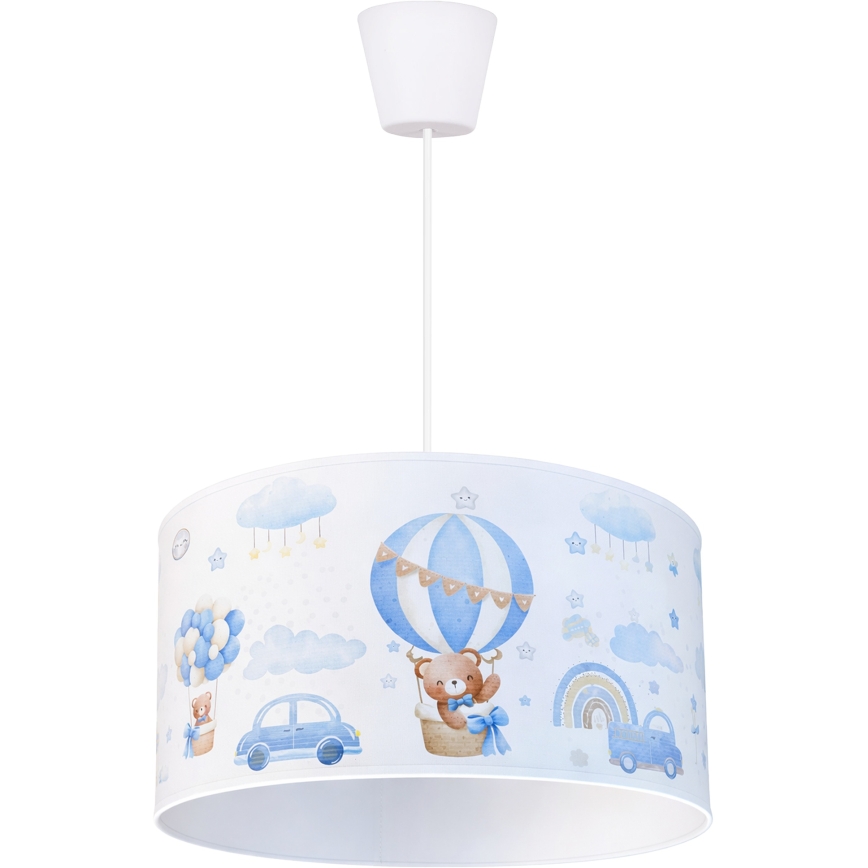 Brilagi - LED Детская люстра на тросе BOBO 1xE27/60W/230V диам. 35 см синяя/медвежата