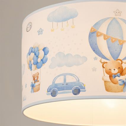 Brilagi - LED Детская люстра на тросе BOBO 1xE27/60W/230V диам. 35 см синяя/медвежата