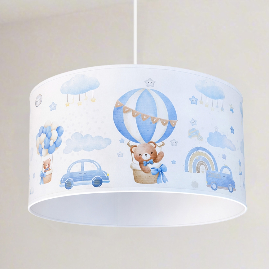 Brilagi - LED Детская люстра на тросе BOBO 1xE27/60W/230V диам. 35 см синяя/медвежата