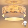Brilagi - LED детская накладная люстра BOBO 1xE27/10W/230V, диаметр 40 см, кремовая/голубая/с медвежатами